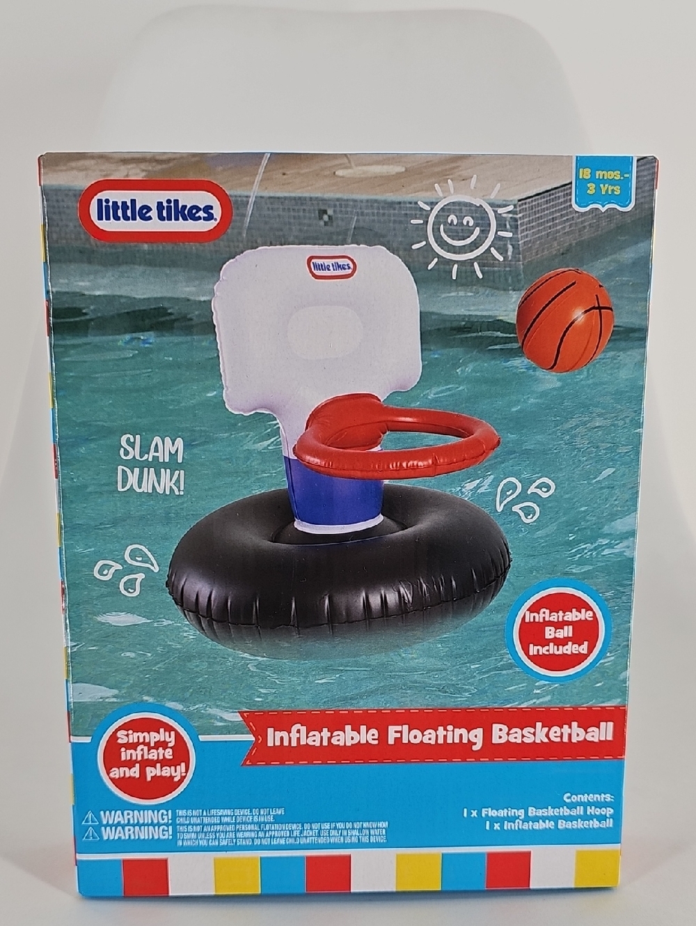 Little Tikes Inflatable Floating Basketball Hoop - Red, White, Black